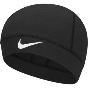 Black Nike Swoosh Sports Headband Lightweight Stretch Athletic Running Cap